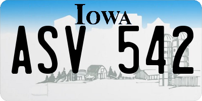 IA license plate ASV542