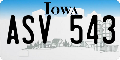 IA license plate ASV543