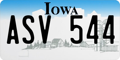 IA license plate ASV544