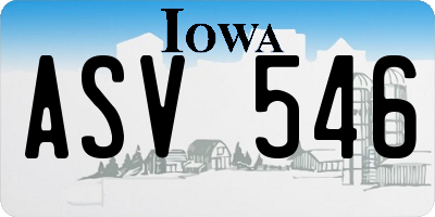 IA license plate ASV546