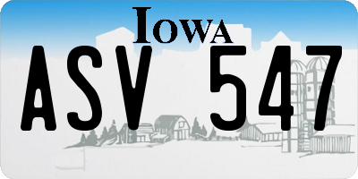 IA license plate ASV547