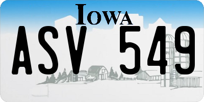 IA license plate ASV549