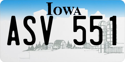 IA license plate ASV551