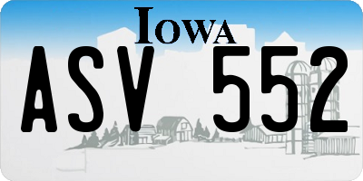 IA license plate ASV552