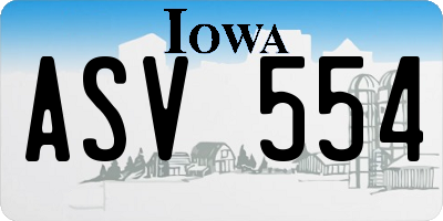 IA license plate ASV554
