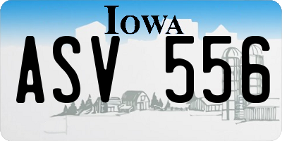 IA license plate ASV556