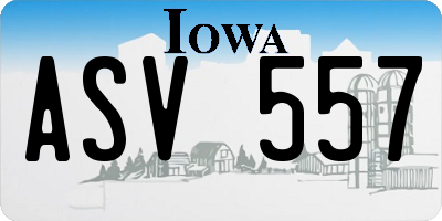 IA license plate ASV557