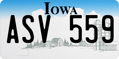 IA license plate ASV559