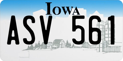 IA license plate ASV561