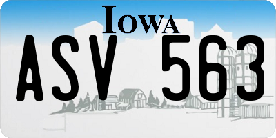 IA license plate ASV563