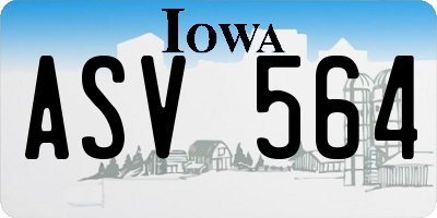 IA license plate ASV564