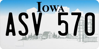 IA license plate ASV570
