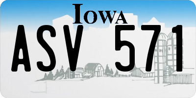 IA license plate ASV571