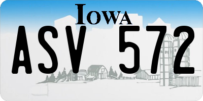 IA license plate ASV572