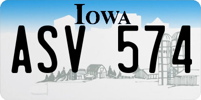 IA license plate ASV574