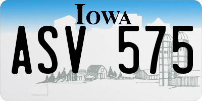 IA license plate ASV575