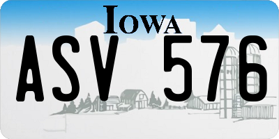 IA license plate ASV576