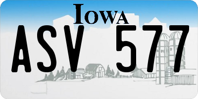 IA license plate ASV577