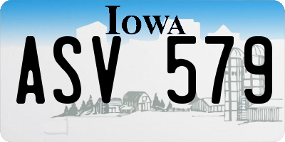 IA license plate ASV579