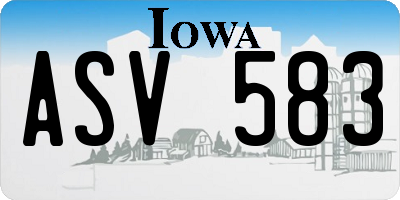 IA license plate ASV583