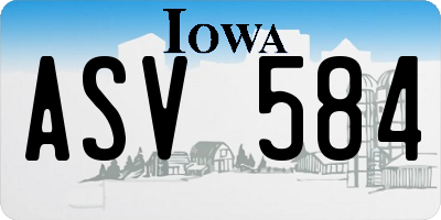IA license plate ASV584