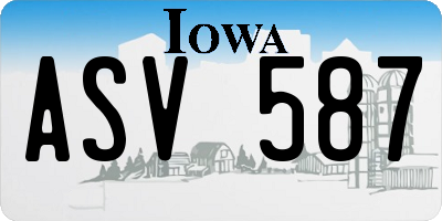 IA license plate ASV587