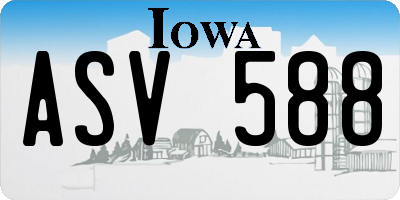 IA license plate ASV588