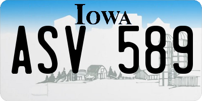 IA license plate ASV589