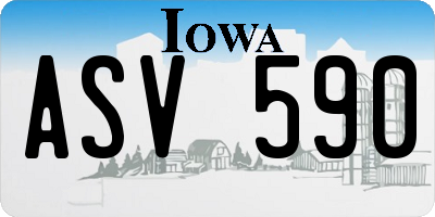 IA license plate ASV590
