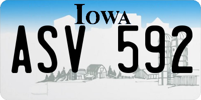 IA license plate ASV592
