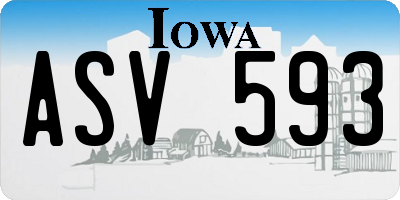IA license plate ASV593