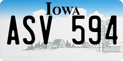 IA license plate ASV594