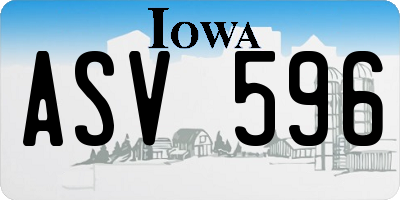 IA license plate ASV596