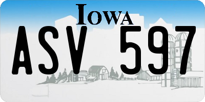 IA license plate ASV597