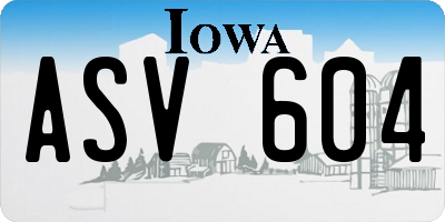 IA license plate ASV604