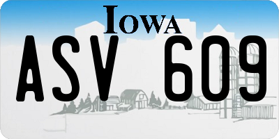 IA license plate ASV609