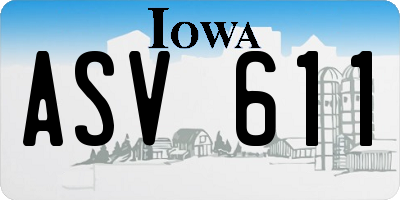 IA license plate ASV611
