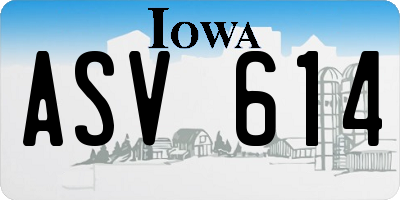 IA license plate ASV614