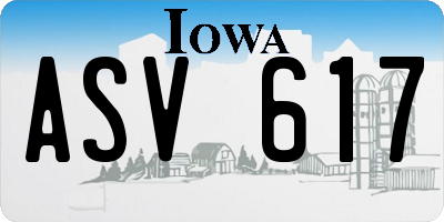 IA license plate ASV617