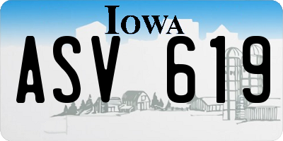 IA license plate ASV619
