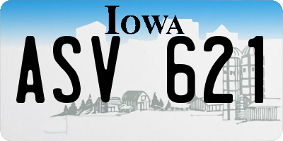 IA license plate ASV621