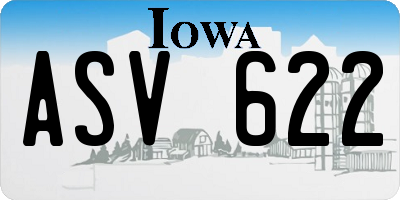 IA license plate ASV622