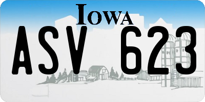 IA license plate ASV623
