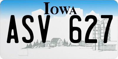 IA license plate ASV627