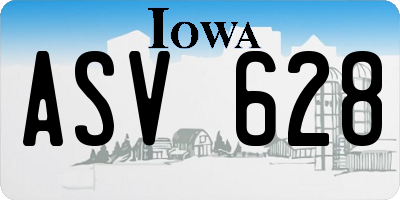 IA license plate ASV628