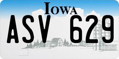 IA license plate ASV629