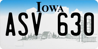 IA license plate ASV630