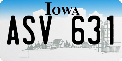 IA license plate ASV631