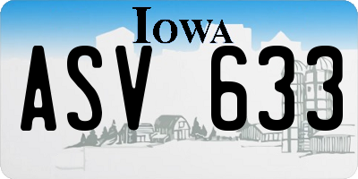 IA license plate ASV633