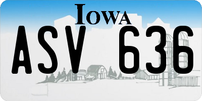 IA license plate ASV636